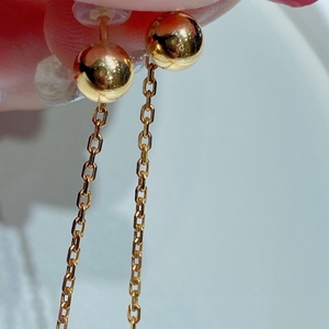 Pendientes de Oro de 18K con Cuentas Dobles de Agua Dulce, Elegantes Pendientes de Doble Uso con Cuentas Blancas, Casi Perfectos, Accesorio de Moda - Product Image 2