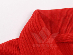 Camisa Polo Oxford de Algodón Roja para Hombre, Manga Corta, Diseño Bordado en la Parte Delantera, Transpirable, Color Sólido, Corte Regular Informal - Product Image 2