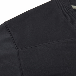 เสื้อเจอร์ซีย์อเมริกันฟุตบอลสีดำสำหรับผู้ชาย ผลิตจากโพลีเอสเตอร์ พิมพ์ลายด้วยความร้อน แขนสั้น คอวี ระบายเหงื่อได้ดี ปลายแขนสีส้ม สำหรับเล่นกีฬา - Product Image 6