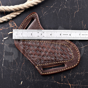 Étui à couteau en cuir véritable fait main OEM, type pancake, pour ceinture, pour droitier, idéal comme cadeau - Product Image 5