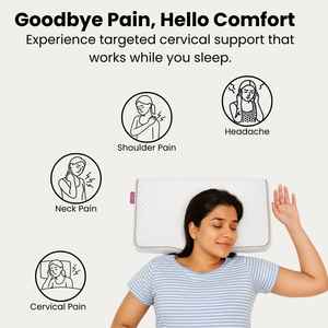 New Trending Premium Memory Foam <b>Pillow</b> Ergonomic Adjustable Design <b>Curv</b> Unparalleled Comfort Modern Style Solid Pattern 200TC - Product Image 5