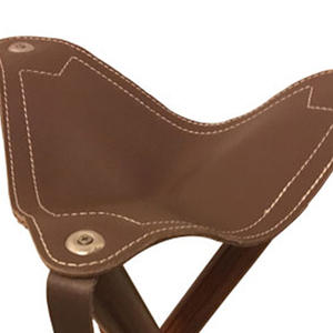 Taburete Trípode Plegable de Madera con Asiento de Cuero, Silla Portátil para Acampar, Pescar y Cazar al Aire Libre, Taburete de Caza Personalizado - Product Image 3