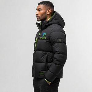 Vente en gros : Nouvelle arrivée de doudounes d'hiver décontractées, 100% polyester, tissu tissé, couleur unie, doublées, personnalisables, enduites - Product Image 4