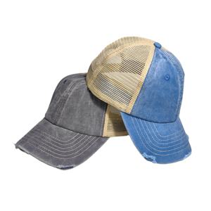 High Quality Fashion Design Customized Promotional Vintage Washed Mesh Trucker Hat - Product Image 2