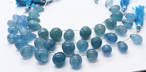 Natural <b>Blue</b> Quartz Smooth Tear Briolette 10x15-15x21MM Quartz Drop <b>Beads</b> 8 Inch Smooth <b>Blue</b> Quartz Teardrop <b>Beads</b> For Jewelry - Product Image 3
