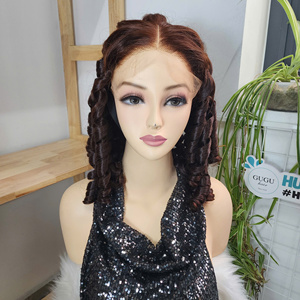 Perruque bouclée rebondissante en cheveux vietnamiens bruts doublement étirés avec dentelle transparente HD 5x5, perruque à fermeture 26 pouces, longueur vietnamienne longue - Product Image 4