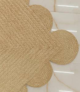 พรมปูพื้นทำมือจากปอกระเจาแบบเป็นมิตรกับสิ่งแวดล้อม ขอบหยักสไตล์ฟาร์มเฮาส์ สำหรับทางเดิน - Product Image 6