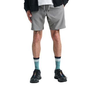 Drawstring Mid Waist Knitted Patchwork Polyester/Cotton Spandex Mens Shorts Stretch Quick Dry Breathable Athletic Casual Front - Product Image 1