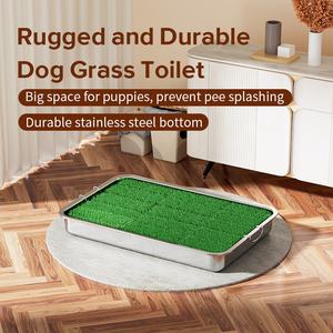 Eco Artificial Grama <span class=keywords><strong>Dog</strong></span> Litter Box Aço Inoxidável Bandeja Interior com Gramado WC para <span class=keywords><strong>Dog</strong></span> Training Pee WC Unscented - Product Image 2