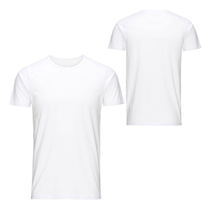 T-shirt en coton à manches courtes pour homme, col rond, coupe classique, couleur unie, tissu tricoté, anti-plis, 320g - Product Image 5
