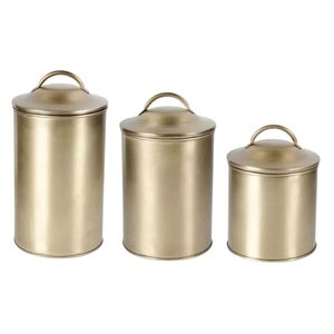 Wholesale Luxury Embossed Gold Metal <b>Canister</b> Set Kitchen Storage Jars Decorative Food <b>Coffee</b> <b>Tea</b> Containers with Lids - Product Image 3