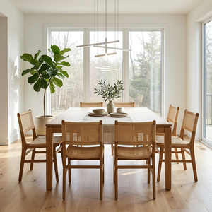 Hospitality Luxury Solid Teak Modern Wholesale Verona Natural Teak Woven <b>Dining</b> <b>Chair</b> <b>Dining</b> Room Furniture Natural Cane Weaving - Product Image 6