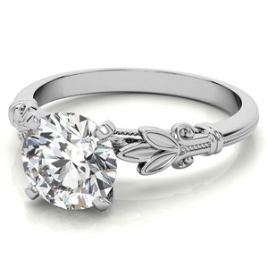Round Cut Moissanite <b>Ring</b> <b>Sterling</b> <b>Silver</b> White Gold Plated <b>Engagement</b> Wedding Bridal Solitaire Luxury Promise <b>Ring</b> - Product Image 3