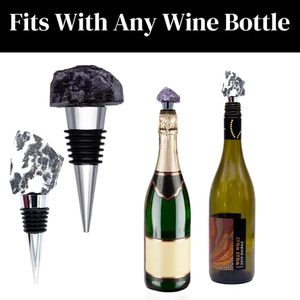 Bouchon de bouteille de vin en cristal avec pierre de guérison et fermeture sous vide pour la conservation du vin - Product Image 4