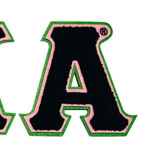 Parche de Chenilla Alpha Kappa Alpha Negro Verde Rosa, Aplique Bordado para Chaqueta Universitaria, Decoración de Ropa - Product Image 5