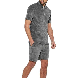 Ensemble polo et short personnalisé, 230 g/m², haute qualité, respirant, logo brodé, ensemble de t-shirts unisexes surdimensionnés - Product Image 5