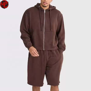 Conjunto de Sudadera con Capucha y Pantalones Cortos para Hombre, Estilo Moderno, Ajuste Cómodo para Gimnasio y Deportes, Talla Grande para Uso Diario en Invierno - Product Image 1