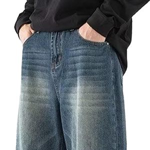 Jeans de mezclilla anchos de moda para hombre, estilo vintage, lavados, de calidad premium, suministro al por mayor, corte holgado, lavado ácido, de diseñador - Product Image 4