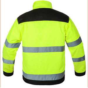 Perfectionists <b>High</b> <b>Visibility</b> CE Certified Breathable Zippered Reflective <b>Softshell</b> Unisex Work <b>Jacket</b> Needle Detection - Product Image 4