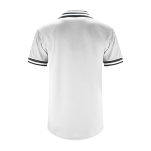 Polo à manches courtes pour homme, blanc, couleur unie, tricoté, style décontracté, coupe classique - Product Image 1