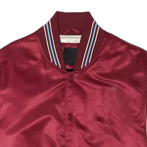 Veste universitaire rouge pour homme, coupe classique, col rabattu, doublure en satin, fermeture boutonnée, couleur unie, style décontracté d'automne - Product Image 5