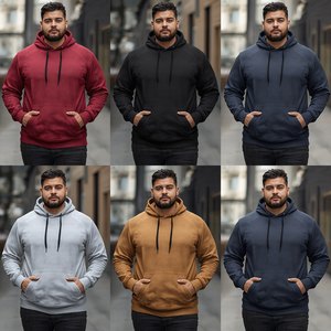 เสื้อฮู้ดดี้ผู้ชายไซส์ใหญ่ ผ้าฝ้ายฟลีซทรงโอเวอร์ไซส์ สไตล์สตรีทแวร์ พร้อมบริการรับผลิตแบบ OEM ODM - Product Image 2
