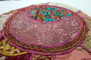 Almohada de suelo Boho Cojín de suelo redondo Funda de cojín de meditación púrpura - Product Image 4