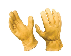 Guantes de Seguridad de Cuero Amarillos con Superficie Lisa Antideslizante, Puño Recto, Guantes de Trabajo Duraderos de Uso General - Product Image 1