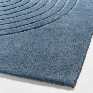 Alfombra india hecha a mano de alta calidad del proveedor directo, diseño moderno de bucle, felpa suave azul sólido brillante y único. - Product Image 4