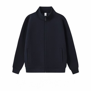 เสื้อแจ็คเก็ตออกกำลังกายแบบหนา 430 กรัม คอโอ ซิปหน้า สำหรับผู้ชาย ลายเรียบ สำหรับออกกำลังกายกลางแจ้ง ปักลาย บริการ OEM สำหรับฤดูใบไม้ร่วงและฤดูหนาว - Product Image 3