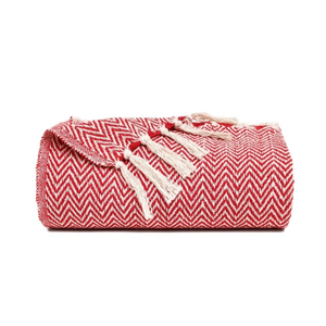 Heringbone Modern <b>Blue</b> Geometric Woven Throw With Tassels Rectangular Cotton Home Decor All Season Breathable Textured <b>Blanket</b> - Product Image 2