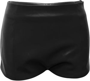 Wholesale Custom Logo Women's Faux Leather <b>Shorts</b> High Rise PU Leather Streetwear <b>Shorts</b> Factory Direct Supply - Product Image 1