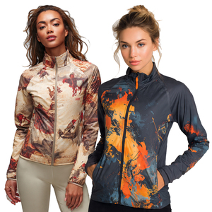 เสื้อแจ็คเก็ตวิ่งซับลิเมชั่นแบบกำหนดเองสำหรับผู้ชาย เสื้อแจ็คเก็ตออกกำลังกายสำหรับผู้หญิง เสื้อแจ็คเก็ตสำหรับออกกำลังกายสำหรับผู้หญิง - Product Image 1