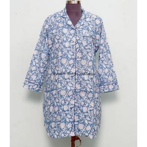 Kimono de Algodón Hecho a Mano en India para Mujer, Camisa Larga con Cinturón, Decoración de Botones, Estilo Étnico, para Playa o Descanso - Product Image 4