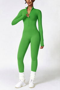 Custom Wholesale Yoga <b>Black</b> Womens <b>Jumpsuit</b> Knit Body Shapewear Light Compression One Piece Fitness Bodysuit - Product Image 2