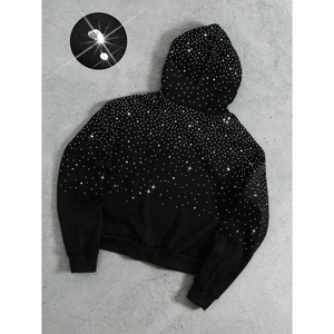 เสื้อฮู้ดดี้ผู้ชายแบบซิปประดับเพชร ยอดขายดีที่สุด บริการ OEM ผ้าฝ้าย 100% คุณภาพสูง ขายส่ง ฤดูหนาว เป็นมิตรกับสิ่งแวดล้อม ระบายอากาศได้ดี - Product Image 2