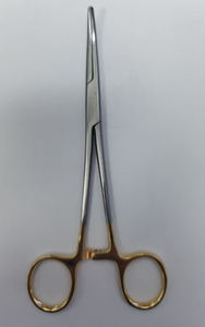 Pince hémostatique à manche doré, longue et courbée, 16 cm, en acier inoxydable, par Dentavex - Product Image 4