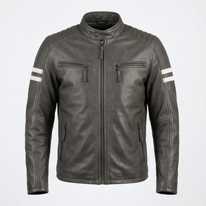 Chaqueta de piel de oveja pura para hombre, estilo bomber, para invierno, acolchada, entallada, reversible, impermeable, curtida, de alta calidad. - Product Image 1