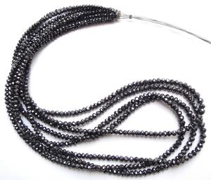 Cuentas redondas facetadas de diamantes negros naturales de 2mm, 3mm, 4mm, 6mm, precio al por mayor, piedras preciosas, fabricación de joyas finas, collares AAA - Product Image 6