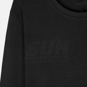 Vente directe usine – Chemise homme en maille gaufrée à manches longues 100 % coton, respirante, écologique, col rond, coupe ample – OEM/ODM - Product Image 5