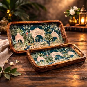 Modern Design Wooden Serving <b>Tray</b> for Snacks <b>Tea</b> Kitchen and Dining Serving Decor Dessert Serving <b>Tray</b> Available At Best Price - Product Image 1