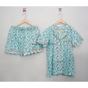 Conjunto de Pijama de Algodón 100% Más Vendido, Ropa de Dormir Cómoda de Manga Corta para Mujer, Ropa de Casa Clásica con Botones - Product Image 5