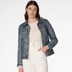 Veste jaans en peau de mouton ganuine pour femme - Product Image 2