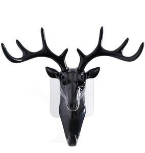 Deer Shaped Self <b>Adhesive</b> Wall <b>Hook</b> 1 Black & 1 More Black Waterproof Towel <b>Hooks</b> Stick for Bathroom Bathroom Towel Hanging - Product Image 1