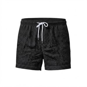 <b>Men's</b> Checkered Cotton Board Shorts <b>Men</b> Drawstring Waist Mid Rise Breathable Woven Summer Wear Swim <b>Trunks</b> - Product Image 2