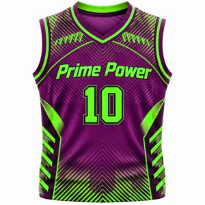 Maillots de basket personnalisés 100 % polyester, vente en gros, respirants, en maille, col en V, sans manches, séchage rapide, pour équipes scolaires - Product Image 2
