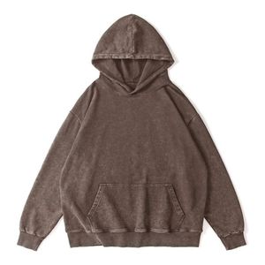 Sudadera con Capucha Vintage de Felpa Suave con Efecto Ácido, Oversize, con Diseño Clásico de Bolsillo Canguro - Product Image 5