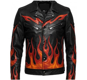 Chaqueta de cuero para hombre, moderna y elegante, con diseño personalizado, cremallera y corte ajustado, para un atuendo a la moda, estilo motociclista, diseño llamativo. - Product Image 1