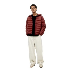 Men's Winter Puffer Jacket Regular Length XL Quilted Bomber Style Hooded Polyester Nylon <b>Shell</b> <b>Light</b> Sublimation Technique Men - Product Image 4