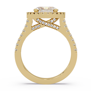 Luxury Halo Engagement <b>Ring</b> 14K Pure Gold Oval Cut Lab Grown Diamond IGI Certified Wedding <b>Ring</b> for Women Custom <b>Fine</b> Jewelry - Product Image 4